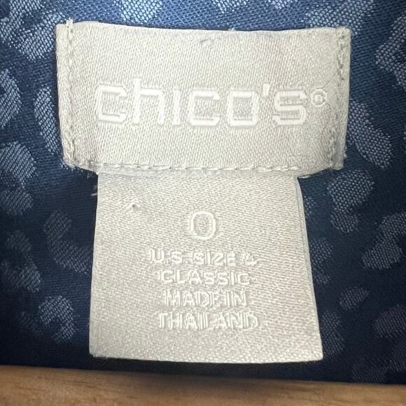 Chicos Womens S Minimalist Office Business Classic No Iron Leopard Button Shirt - Picture 6 of 10